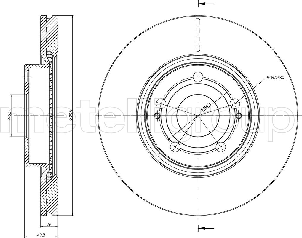 Тормозной диск Metelli. Артикул 23-0772C