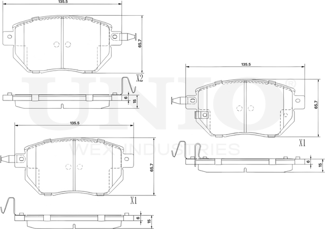 Колодки тормозные дисковые, комплект (Unio). Артикул BRP-20265