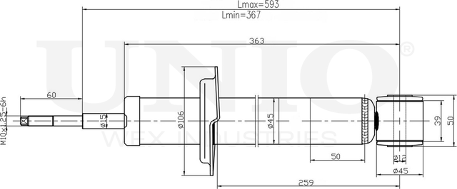 Амортизатор подвески (Unio). Артикул SAB-10422