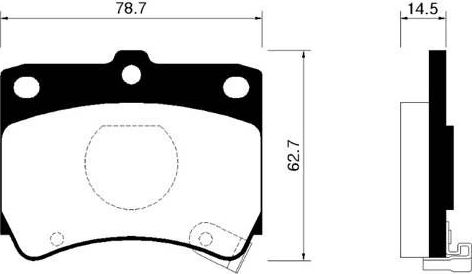 Тормозные колодки HSB передние для Kia Pride I 1990-2001. Артикул HP1001