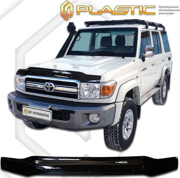 Дефлектор СА Пластик для капота (Classic черный) Toyota Land Cruiser Prado 120 2007-2009. Артикул 2010010107925