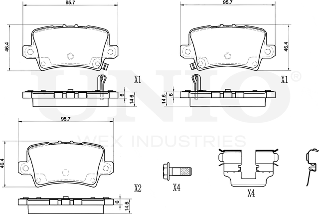Колодки тормозные дисковые, комплект (Unio). Артикул BRP-20238