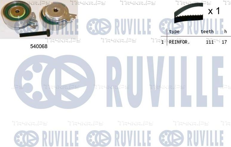 Ремень ГРМ с роликами (комплект) Ruville для Chevrolet Nubira 2006-2008. Артикул 550005