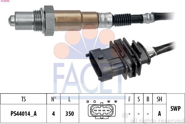 Лямбда-зонд (кислородный датчик) Facet Made in Italy - OE Equivalent. Артикул 10.8305
