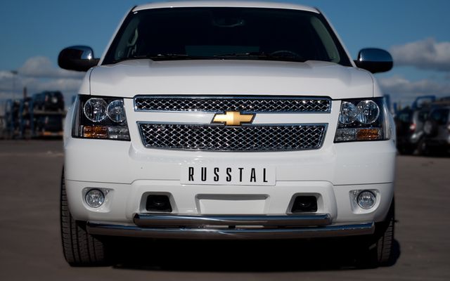 Защита RusStal переднего бампера d76/63 для Chevrolet Tahoe III рестайлинг 2011-2014. Артикул CTHZ-000927