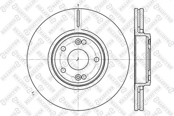 Тормозной диск Stellox передний для Renault Laguna II 2001-2007. Артикул 6020-3932V-SX