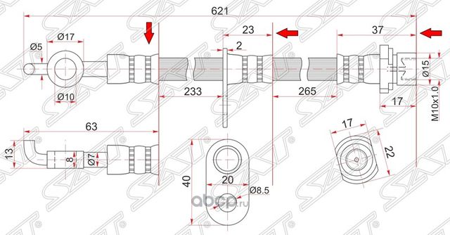 Шланг тормозной передний Таиланд TOYOTA COROLLA (SAT). Артикул ST9094702C47