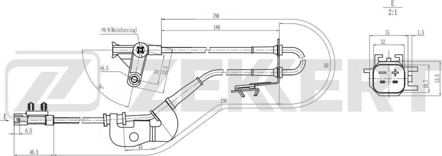 Датчик ABS Zekkert. Артикул SE-6243