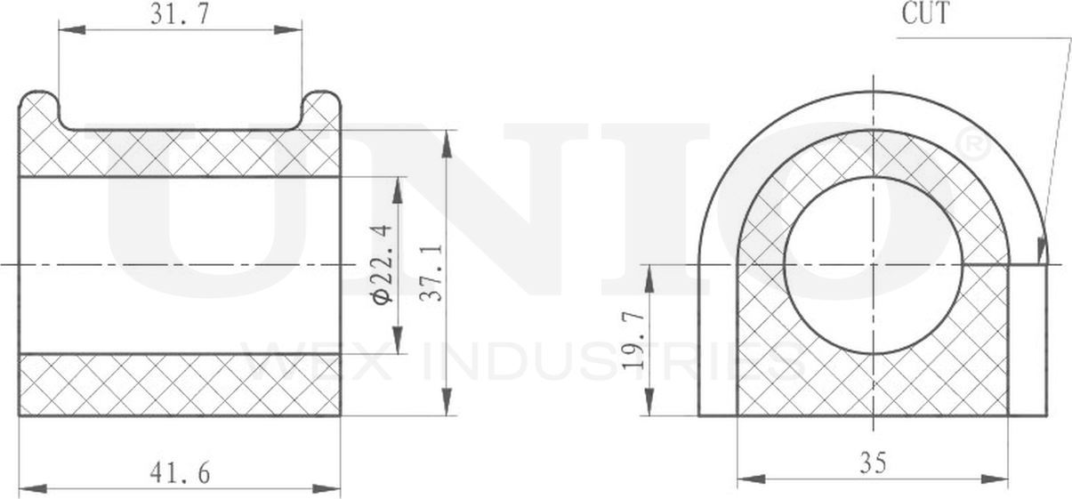 Втулка стабилизатора (Unio). Артикул RMP-10069