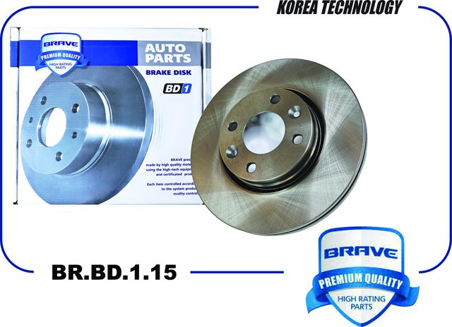 Диск тормозной передний 7701210081 BR.BD.1.15 Lada X-RAY, Logan II, Kangoo 09-, (Brave). Артикул BRBD115