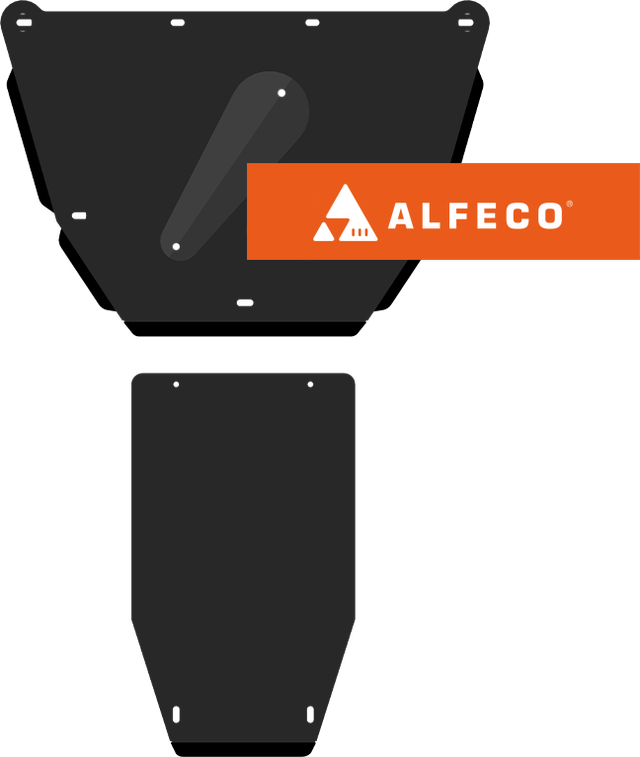 Защита Alfeco для картера и КПП (2 части) BMW 7-й серии E65, E66 2002-2008. Артикул ALF.34.30