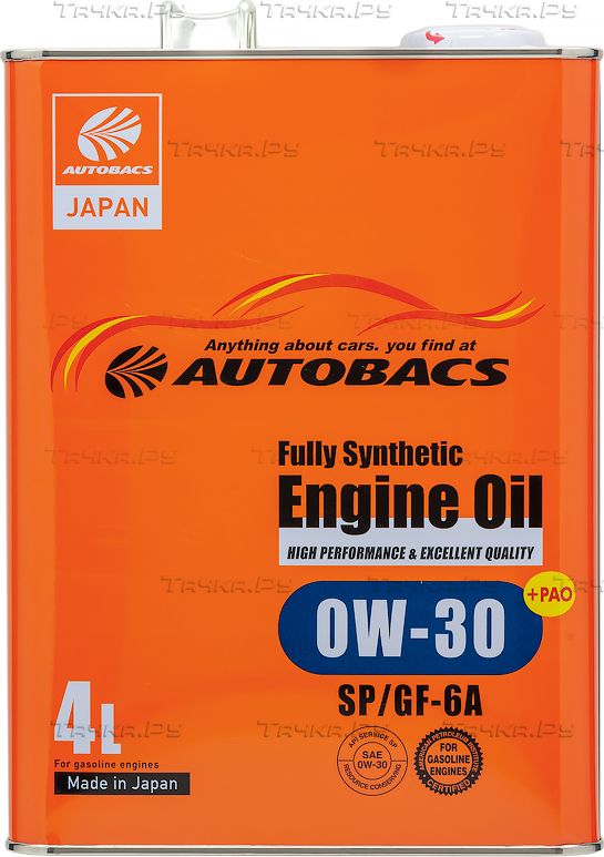 Масло моторное 0W-30 ENGINE OIL API SP ILSAC GF-6A SYNTHETIC 4л (Autobacs). Артикул a00032234