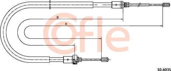 Трос ручника (тросик ручного тормоза) Cofle. Артикул 92.10.6035