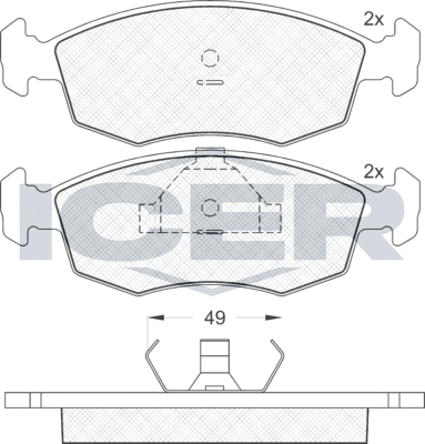 Тормозные колодки Icer передние для Ford Escort V 1991-2000. Артикул 180543