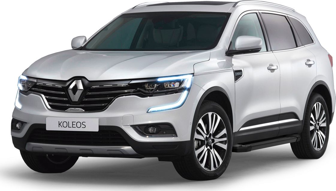 Пороги алюминиевые AutoMax Black для Renault Koleos II 2016-2020. Артикул AMS.F173B.4101.1