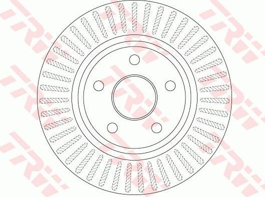 Тормозной диск TRW передний для Jeep Commander XK, XH 2005-2010. Артикул DF6251
