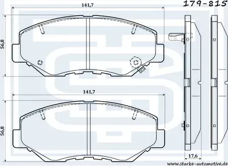 Колодки тормозные передние (Starke). Артикул 179815
