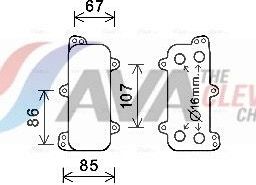 Радиатор масляный (маслоохладитель) для двигателя AVA (алюминий). Артикул VN3392