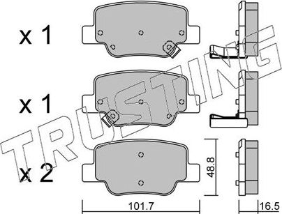 Тормозные колодки Trusting. Артикул 897.0