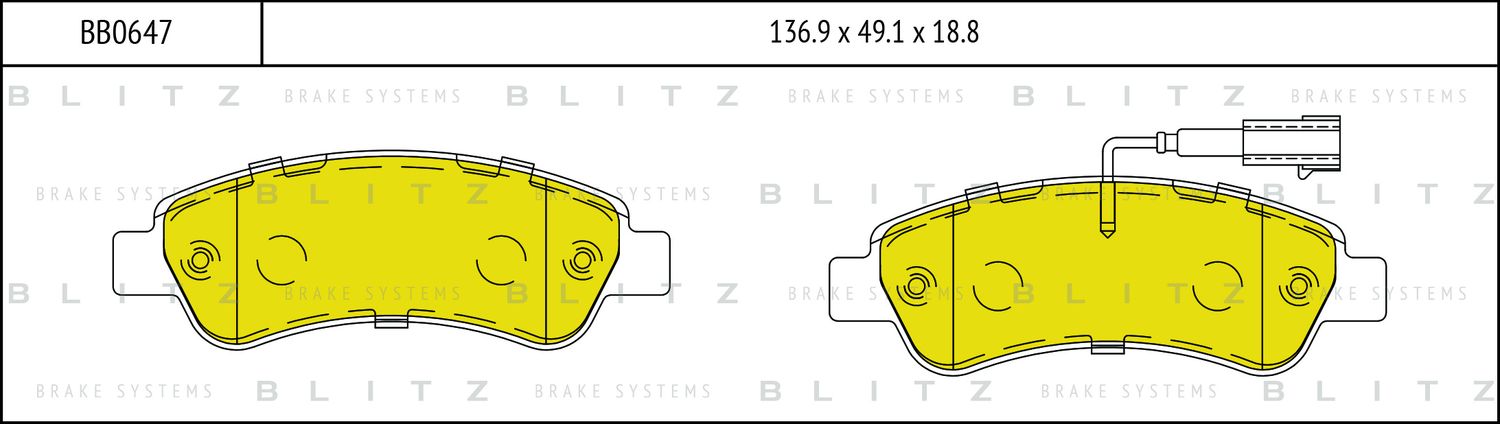 Колодки тормозные дисковые задние (Blitz). Артикул BB0647