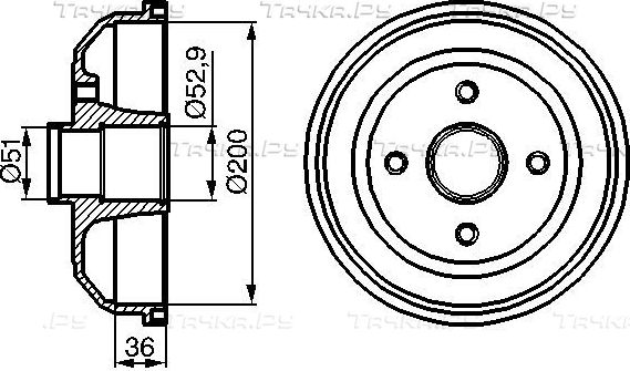 Тормозной барабан Bosch. Артикул 0 986 477 134