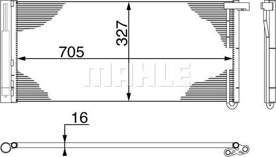 Радиатор кондиционера (конденсатор) Mahle Behr для Alfa Romeo 147 I 2001-2010. Артикул AC 425 000S