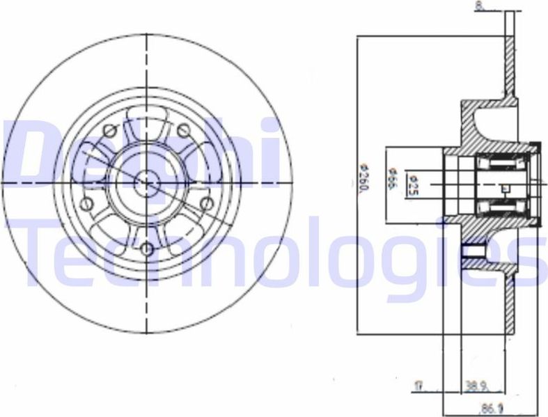 Тормозной диск Delphi. Артикул BG9112RS