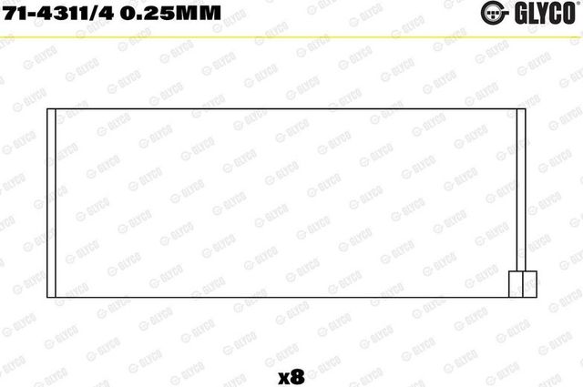 Вкладыши шатунные Glyco для Renault Laguna I 1993-1997. Артикул 71-4311/4 0.25mm