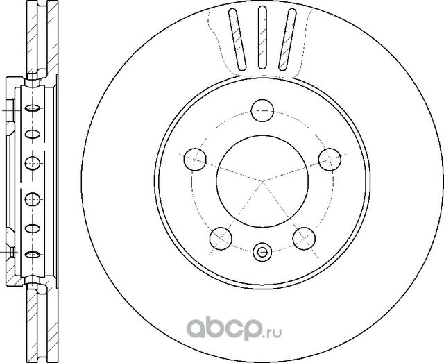 Диск тормозной вентилируемый (G-Brake). Артикул GR02479