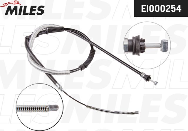 Трос ручника (тросик ручного тормоза) Miles задний левый для Fiat Grande Punto 2005-2013. Артикул EI000254