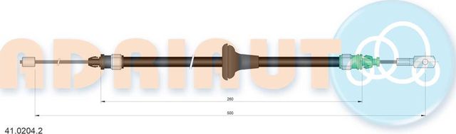 Трос ручника (тросик ручного тормоза) Adriauto. Артикул 41.0204.2