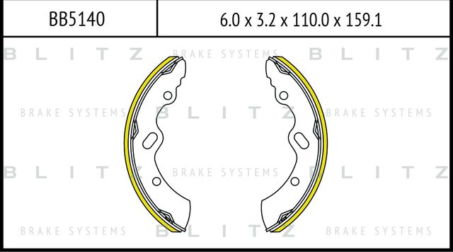 Колодки тормозные барабанные (Blitz). Артикул BB5140