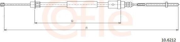 Трос ручника (тросик ручного тормоза) Cofle задний левый для Peugeot 406 I 1997-2004. Артикул 92.10.6212