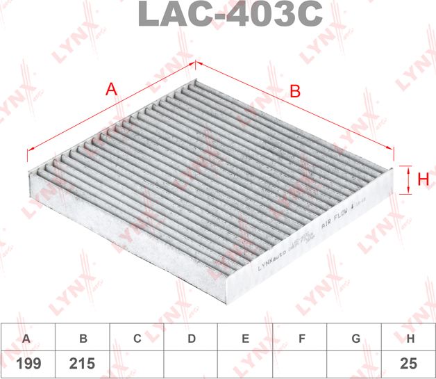 Салонный фильтр LYNXauto для Mazda CX-7 I 2007-2013. Артикул LAC-403C