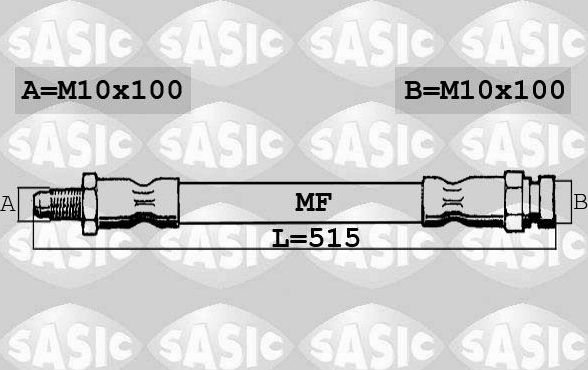 Тормозной шланг Sasic передний для Fiat Doblo I 2001-2015. Артикул 6606225