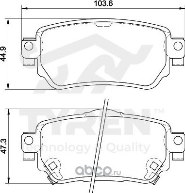 Колодки тормозные (Tyren). Артикул TYR1212271
