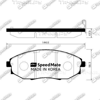 Тормозные колодки SpeedMate передние для Chevrolet Evanda 2005-2006. Артикул SM-BPG016