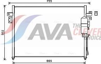 Радиатор кондиционера (конденсатор) AVA (алюминий). Артикул DN5404D