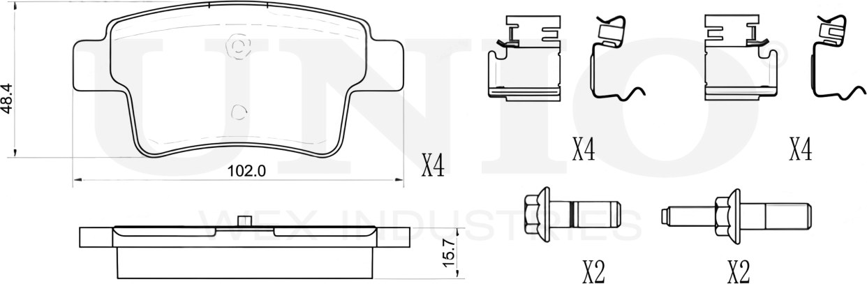 Колодки тормозные диск. задние Citroen C4 Picasso 06-, C4 Grand Picasso 06- (Unio). Артикул BRP-20408