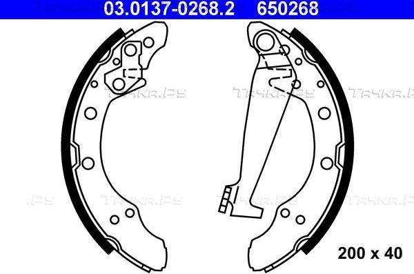 Тормозные колодки ATE задние для Volkswagen Golf III 1991-1999. Артикул 03.0137-0268.2