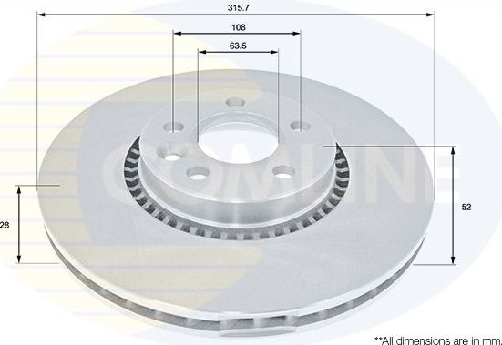 Тормозной диск Comline COATED. Артикул ADC1251V