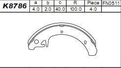 Тормозные колодки Asimco. Артикул K8786