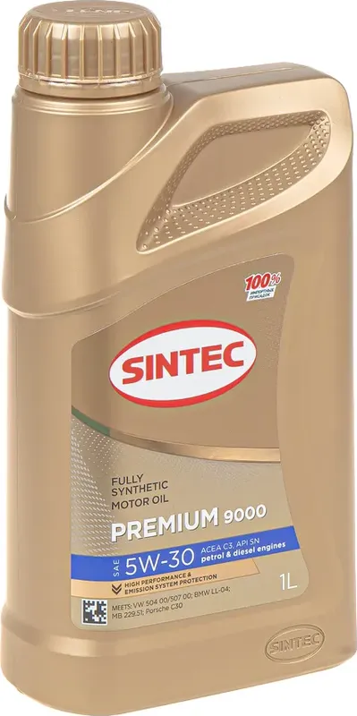 Sintec Premium 9000 5W-30 C3 SN 1л Sintec. Артикул 600130