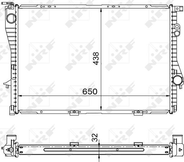 Радиатор охлаждения двигателя NRF (алюминий) для BMW 7 III (E38) 1996-2001. Артикул 53722