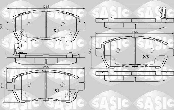 Тормозные колодки Sasic. Артикул 6216025