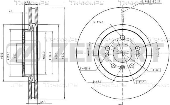 Тормозной диск Zekkert. Артикул BS-5838B