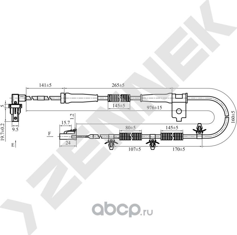 Датчик ABS передний правый HYUNDAI SANTA FE 06 (Zennek). Артикул DAS0124