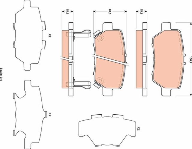 Тормозные колодки TRW. Артикул GDB3512