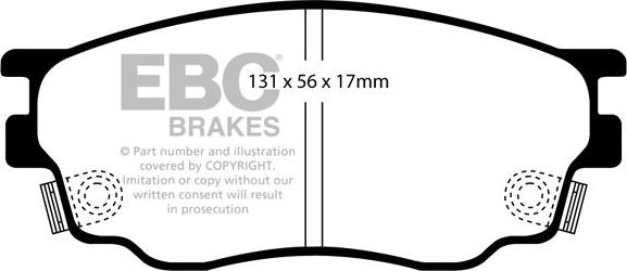 Тормозные колодки EBC Brakes передние для Mazda 6 I (GG) 2002-2007. Артикул DP21464