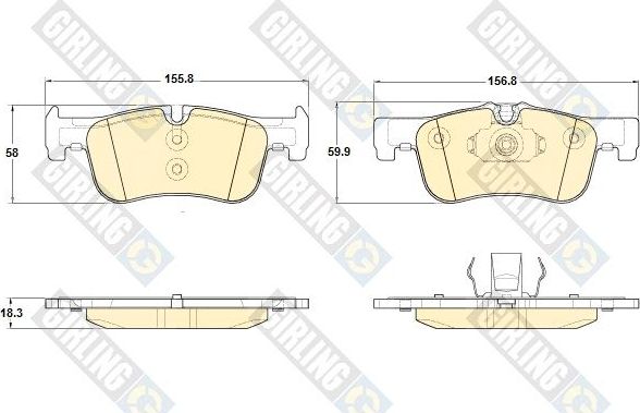 Тормозные колодки Girling передние для BMW 2 F22 2014-2026. Артикул 6119352
